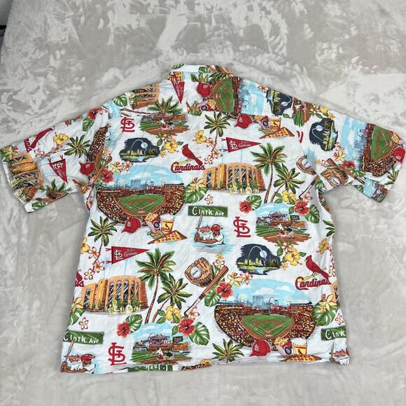 Reyn Spooner St Louis Cardinals Shirt Mens XL Hawaiian AOP Cotton Button Up MLB - Picture 10 of 12